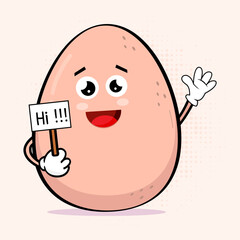 Cute Egg Character - Adorable Egg Mascot Design, This adorable egg mascot will add a touch of fun and personality to any project, from branding and marketing to merchandise and promotional materials.