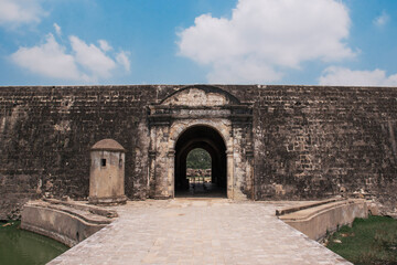 Fototapeta na wymiar View of Jaffna Fort main entrance in Jaffna, Sri Lanka