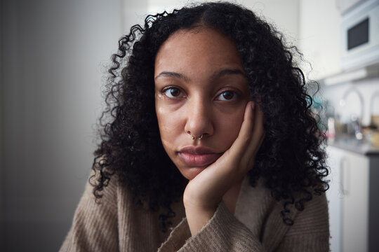 Portrait of pensive young woman