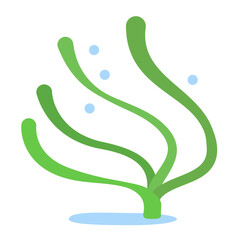 Cartoon-style icon of an eelgrass photosynthesizing