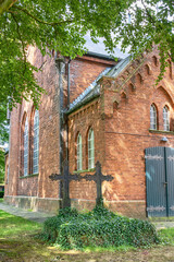 Ansicht der Lutherkirche in der Stadt Leer (Ostfriesland), Niedersachsen