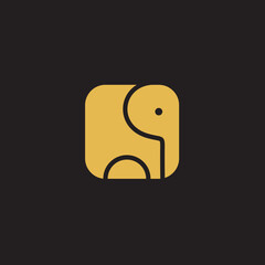 African Elephant Logo  Elephant Logo with gold color 