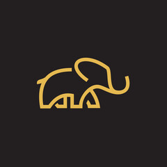 African Elephant Logo  Elephant Logo with gold color 