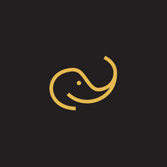African Elephant Logo  Elephant Logo with gold color 