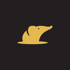 African Elephant Logo  Elephant Logo with gold color 