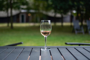 glass of rose on the table