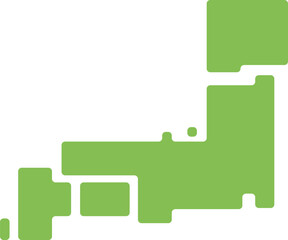 デフォルメされた日本地図