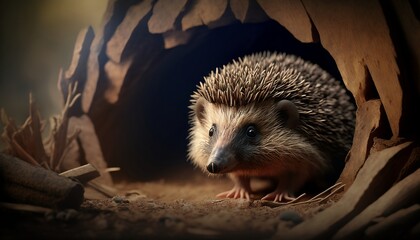 hedgehog on the ground