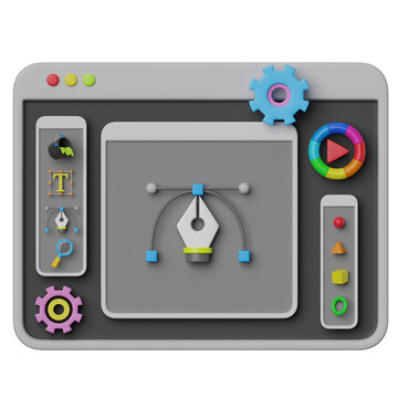 design app 3d illustration