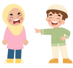 Illustration of a kid bullying a friend