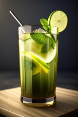 A sophisticated Manhattan with amber hues in a chilled glass, garnished with a cherry and orange twist.