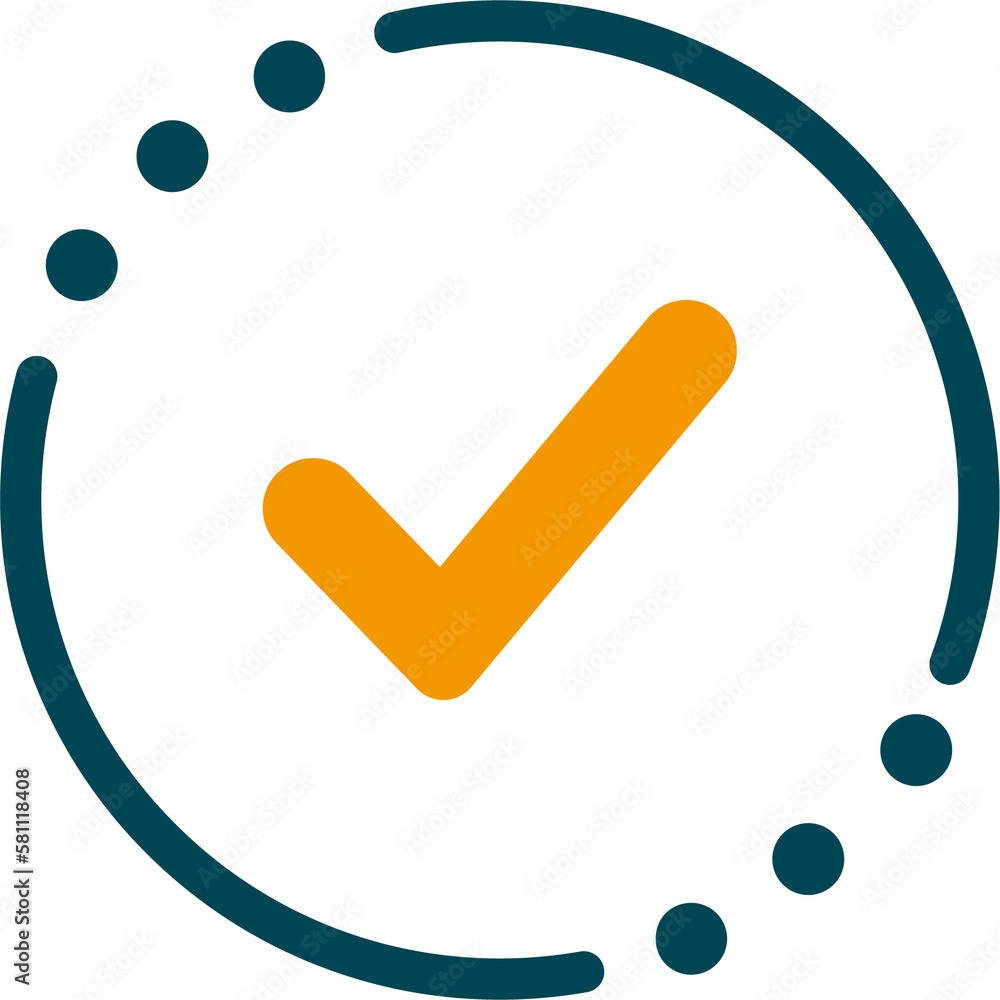 Aufkleber checkmark and check icon. approve or deny line art vector color icon for apps and websites and ui ux