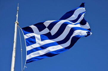 Griechische Flagge im Wind