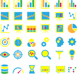 Fototapeta premium cons, data, statistics, research, for design, add colors according to user needs.