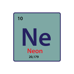 Neon element periodic table icon vector logo design template