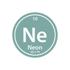 Neon element periodic table icon vector logo design template