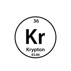 Krypton element periodic table icon vector logo design template