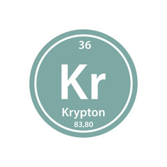 Krypton element periodic table icon vector logo design template