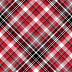 Seamless pattern in pretty red, black, white and gray colors for plaid, fabric, textile, clothes, tablecloth and other things. Vector image. 2