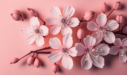  pink flowers on a pink background with a pink background and a pink background with a pink background and a pink background with a pink background.  generative ai