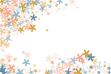 Chamomile primitive flowers vector design. Cute field bloom elements scattered.