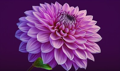  a purple flower with a green stem on a purple background with a green stem in the center of the flower and a green stem in the center of the flower.  generative ai