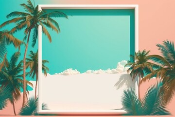 Postcard Mockup with a Tropical Vibe Generative AI