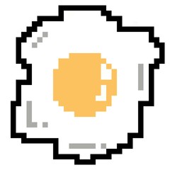 Obraz premium pixel art of a egg cartoon