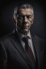 Businessman in a Black Suit Portrait. Generative AI