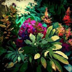 Verdant Visions: An Abstract Garden Dream