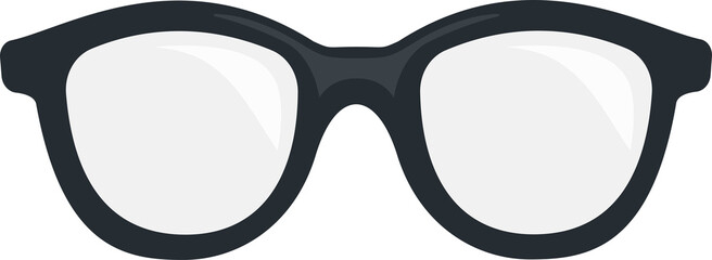 Metal frame geek glasses flat symbol icon illustration