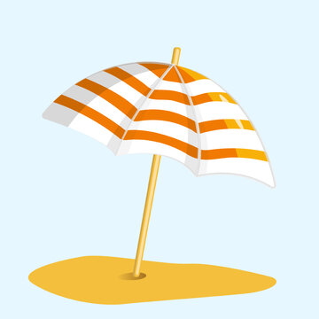 recommend clip art: Vector Beach Umbrella, Orange and White