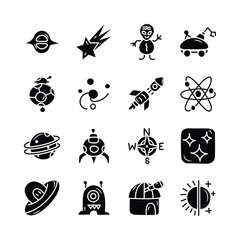 Space Vector Hand Draw Solid icon style illustration. EPS 10 Files Set 6