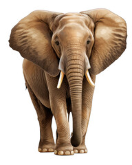 African Elephant Illustration With Transparent Background. Generative Ai.