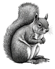 Squirrel Illustration With Transparent Background. Generative Ai.