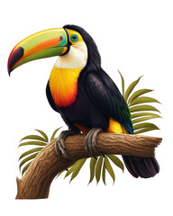 Toucan Illustration With Transparent Background. Generative Ai.