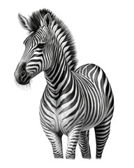 Zebra Illustration With Transparent Background. Generative Ai.