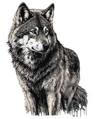 Wolf Illustration With Transparent Background. Generative Ai.