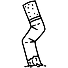 Crumpled cigarette butt icon png