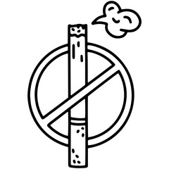Crossed out cigarette butt icon, no smoking png