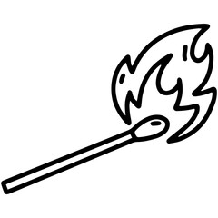 Lighted match stick icon png