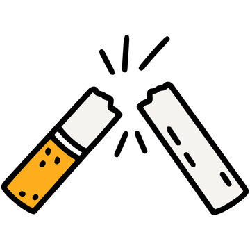 Broken In Half Cigarette Butt Icon Png