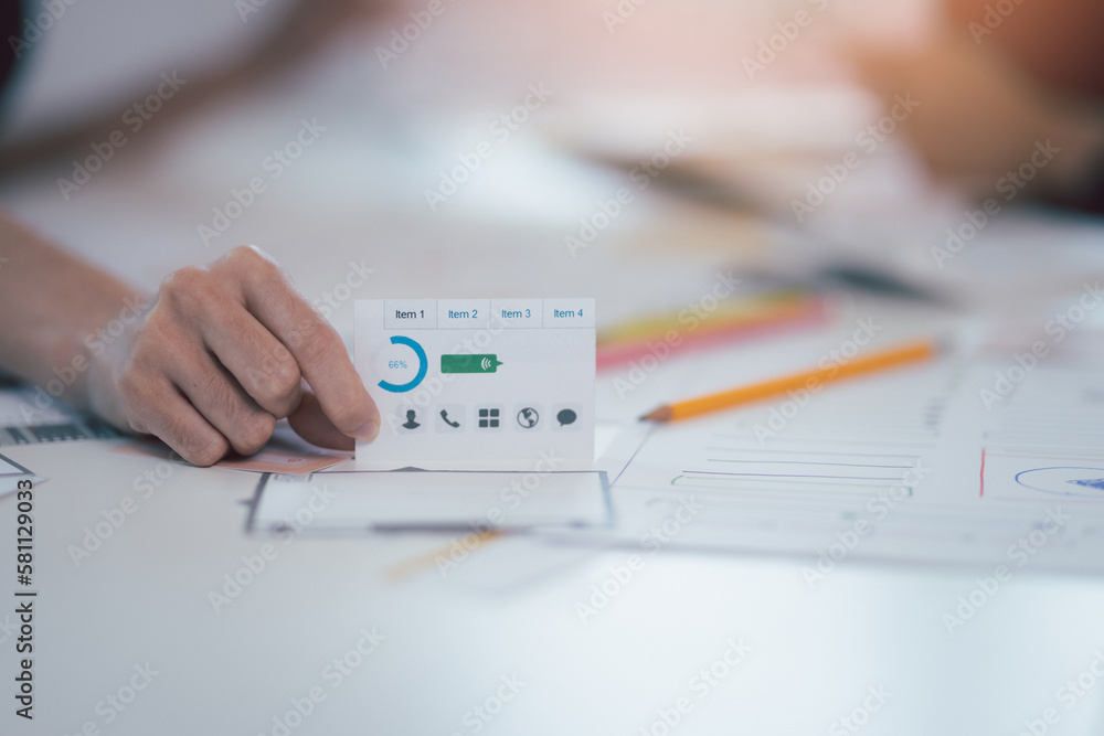 Wall mural user experience user interface concept, ux ui graphic designer creative sketch breif user experience