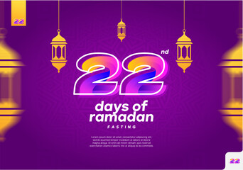 Naklejka premium 22nd day of Ramadan fasting poster.