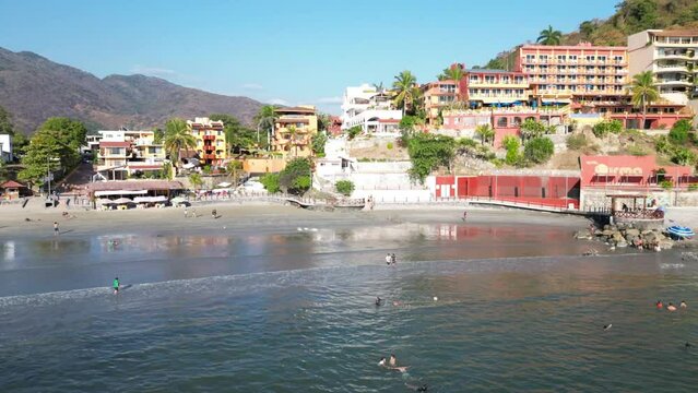 A Beach Timelapse from Sea to Sand, Drone Footage in Zihuatanejo