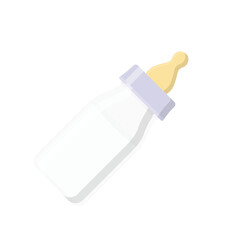 Baby Milk Bottle Flat Illustration. Clean Icon Design Element on Isolated White Background