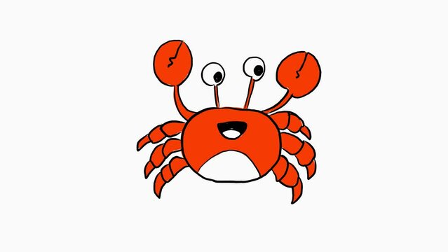 animation cartoon happy red crab