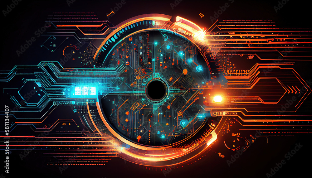 Poster digital technology, internet network connection, big data, digital marketing iot internet of things.