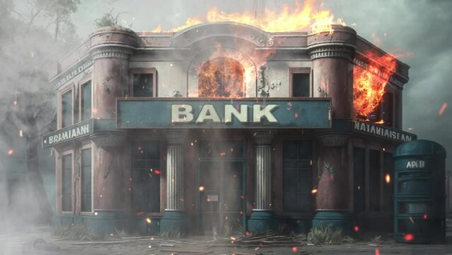 BANKRUPT of Bank concept video