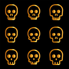 Skulls and crossbones. Skulls with cross icon collection isolated on white background. Death logo, symbol, sign. pirate symbol. Vector graphic. 